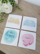 Load image into Gallery viewer, Positive Inspired Pastel Coloured Individual Coaster