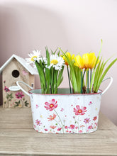 Load image into Gallery viewer, Pink Cosmos White Floral Planter - 3 Sizes