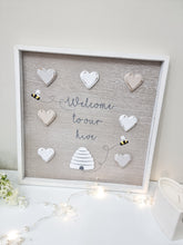 Load image into Gallery viewer, Welcome To Our Hive 3D Heart Framed Plaque