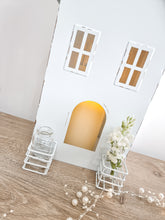 Load image into Gallery viewer, White Metal Heart Lantern With Glass Bottle