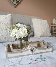 Load image into Gallery viewer, White Washed Natural Wooden Heart Detail Tray