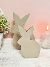 Load image into Gallery viewer, Glossy Dark Taupe Natural Wood Bunny Figure