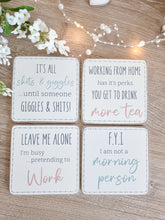 Load image into Gallery viewer, Humorous White Single Wooden Coaster