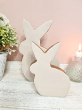 Load image into Gallery viewer, Glossy Light Taupe Natural Wood Bunny Figure