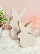 Load image into Gallery viewer, Glossy Light Taupe Natural Wood Bunny Figure