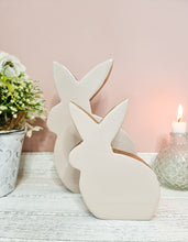 Load image into Gallery viewer, Glossy Light Taupe Natural Wood Bunny Figure