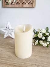 Load image into Gallery viewer, Natural Cream Wax LED Pillar Candle