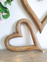 Load image into Gallery viewer, Natural Wooden Hanging Hearts