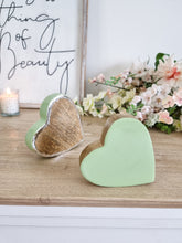 Load image into Gallery viewer, Glossy Green Natural Wood Miniature Sleeping Hearts