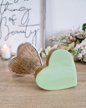 Load image into Gallery viewer, Glossy Green Natural Wood Miniature Sleeping Hearts