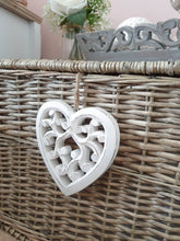 Load image into Gallery viewer, White Natural Filigree Hanging Heart