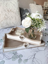 Load image into Gallery viewer, White Washed Natural Wooden Heart Detail Tray