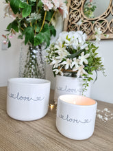 Load image into Gallery viewer, White Scribble Love Heart Ceramic Pots