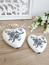 Load image into Gallery viewer, White & Black Vintage Style Floral Flat Lay Hearts
