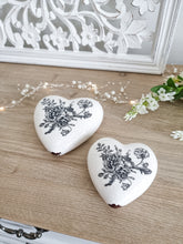 Load image into Gallery viewer, White & Black Vintage Style Floral Flat Lay Hearts