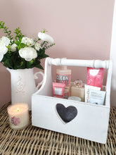Load image into Gallery viewer, White Natural Wood Cut Out Heart Storage Trug