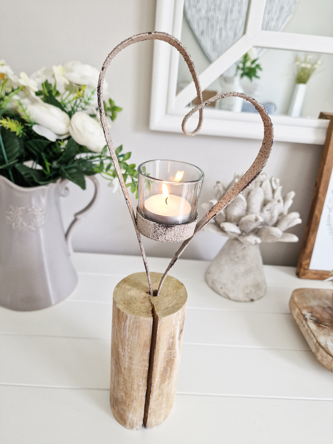 Rustic Metal Heart Candle Holder