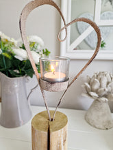 Load image into Gallery viewer, Rustic Metal Heart Candle Holder
