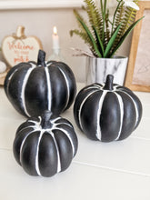 Load image into Gallery viewer, Black &amp; White Rustic Cement Pumpkin
