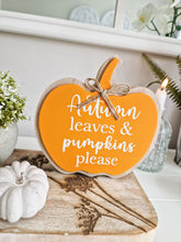 Load image into Gallery viewer, Autumn Leaves &amp;... Orange Pumpkin Shaped Block
