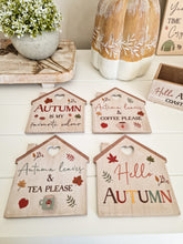 Load image into Gallery viewer, Cosy Autumn House Shaped Heart Detail Coaster
