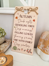 Load image into Gallery viewer, Autumn Cosy Cut Out Heart Plaque

