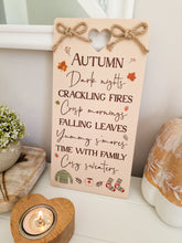 Load image into Gallery viewer, Autumn Cosy Cut Out Heart Plaque
