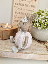 Load image into Gallery viewer, Rustic Pink Miniature Sitting Pumpkin Bunny
