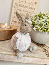 Load image into Gallery viewer, Rustic Pink Miniature Sitting Pumpkin Bunny
