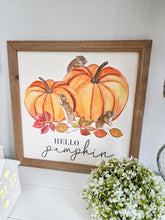 Load image into Gallery viewer, Hello Pumpkin Autumnal Themed Framed Plaque
