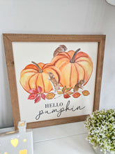 Load image into Gallery viewer, Hello Pumpkin Autumnal Themed Framed Plaque
