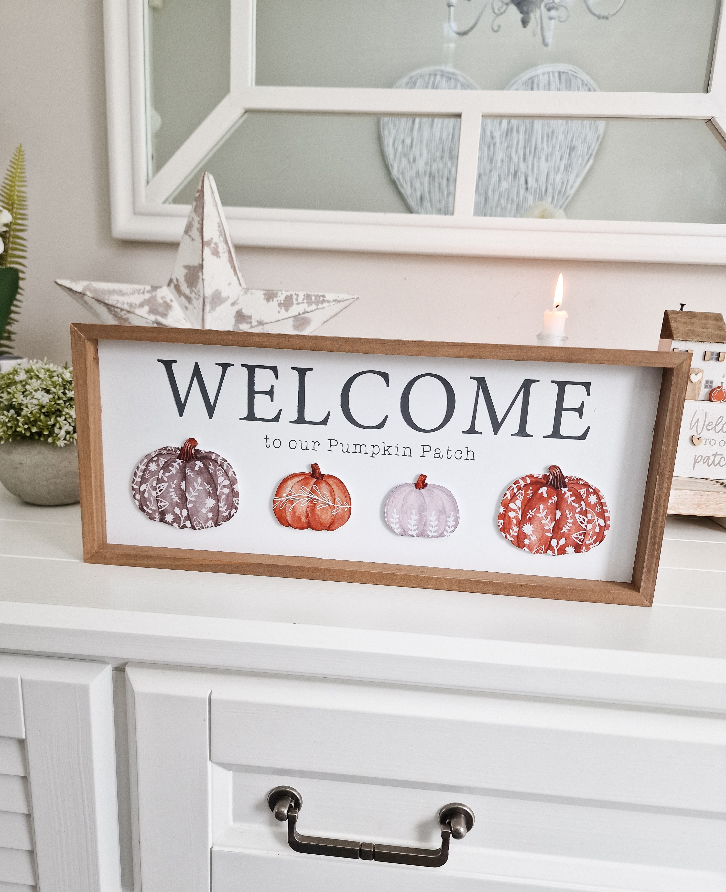 Welcome To Our Patch 3D Pumpkin Wall Plaque – Peony Blossom Interiors