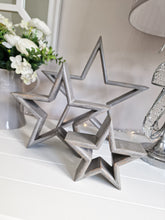 Load image into Gallery viewer, Grey Natural Wooden Mantle Stars
