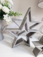 Load image into Gallery viewer, Grey Natural Wooden Mantle Stars
