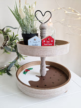 Load image into Gallery viewer, Christmas Pudding Double Tiered Display Tray
