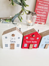 Load image into Gallery viewer, Snowy Christmas Miniature House Block Set 3
