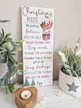 Load image into Gallery viewer, White Christmas Rules Festive Plaque
