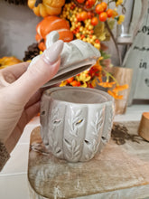 Load image into Gallery viewer, Autumn Light Grey Ceramic Pumpkin Wax Melter
