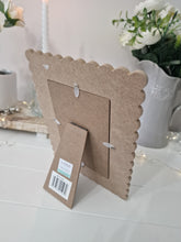 Load image into Gallery viewer, Scalloped Edge White &amp; Beige Triple Layer Standing Photo Frame 6x4"

