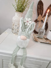 Load image into Gallery viewer, Spring Easter Sage Green Gingham Shelf Sitting Bunny Gonk
