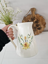 Load image into Gallery viewer, Spring Daffodil Floral Embossed Cream Stoneware Jug
