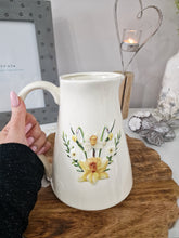 Load image into Gallery viewer, Spring Daffodil Floral Embossed Cream Stoneware Jug
