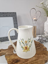 Load image into Gallery viewer, Spring Daffodil Floral Embossed Cream Stoneware Jug
