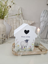 Load image into Gallery viewer, Bless Ewe Sheep Floral White Wooden Tissue Box
