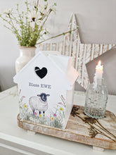Load image into Gallery viewer, Bless Ewe Sheep Floral White Wooden Tissue Box
