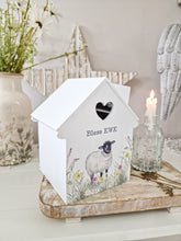 Load image into Gallery viewer, Bless Ewe Sheep Floral White Wooden Tissue Box
