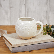 Load image into Gallery viewer, Cream Round Embossed Heart Two Tone Mug
