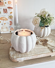 Load image into Gallery viewer, Rustic White Ceramic Pumpkin Shaped Pot Set Of 2
