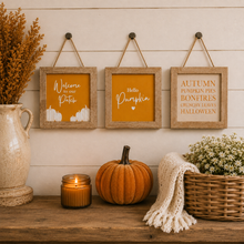 Load image into Gallery viewer, Autumn Inspired Mini Light Framed Hanging Sign
