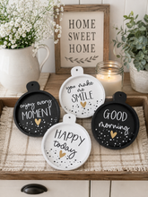 Load image into Gallery viewer, Black &amp; White Paddle Positive Wooden Coasters
